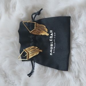 Baublebar Gold Fringe Chandelier Earrings